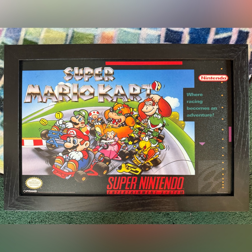Nintendo Super Mario Kart Colorful Game Art 19x12.5”‎